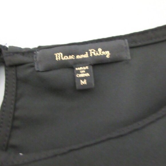 Max and Riley Blouse Size Medium Black Ivory Polka Dot Sheer Sleeveless Dressy - Picture 3 of 5